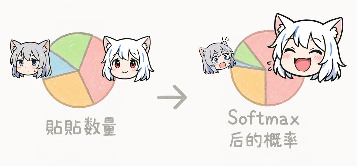 softmax前后对比